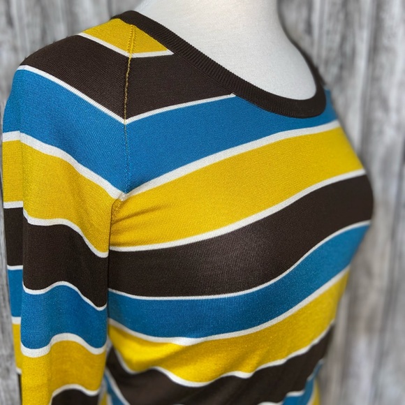 DOLCE & GABBANA 100% Silk Striped Multicolored Pullover Sweater Size 40 (US S) - Picture 9 of 13